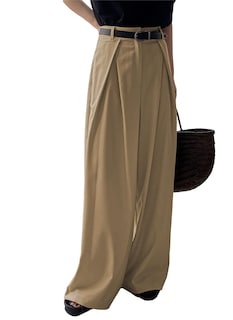 Foto 1 | Foto 1 | Pantalones De Vestir De Pierna Ancha Hvt De Cintura Alta Para Mujer Color Caqui - Venta Internacional.