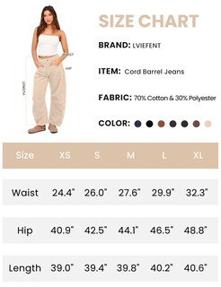 Foto 5 | Foto 5 | Pantalones Vaqueros De Pana Liviefent Para Mujer  Color Beige  Talla S - Venta Internacional.