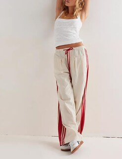 Foto 4 | Foto 4 | Pantalones Anchos Hongsui Con Cordón Y Talle Alto A Rayas Laterales - Venta Internacional.
