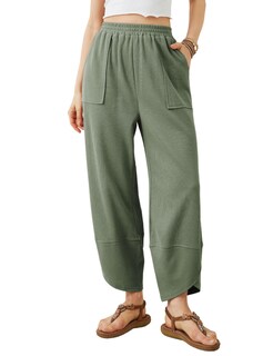 Foto 1 | Foto 1 | Pantalones Xiaoxuemeng Holgados De Pierna Ancha Para Mujer Color Verde Talla Xl - Venta Internacional.