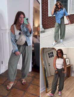 Foto 2 | Foto 2 | Pantalones Xiaoxuemeng Holgados De Pierna Ancha Para Mujer Color Verde Talla Xl - Venta Internacional.