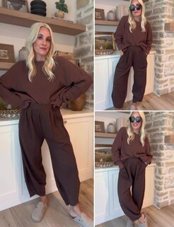 Foto 3 | Foto 3 | Pantalones Anchos Xiaoxuemeng Coffee Para Mujer  Talla Xl - Venta Internacional.