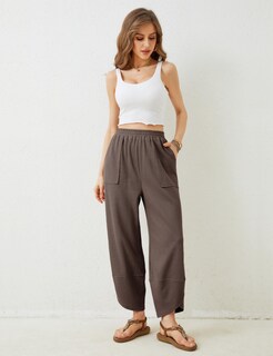 Foto 6 | Foto 6 | Pantalones Anchos Xiaoxuemeng Coffee Para Mujer  Talla Xl - Venta Internacional.