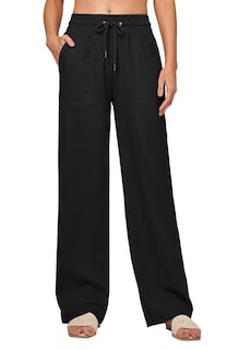 Foto 2 | Foto 2 | Pantalones Estilo Palazzo Cheeryah De Lino Con Pernera Ancha Y Bolsillos Para Mujer - Venta Internacional.