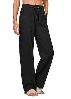 Foto 3 | Foto 3 | Pantalones Estilo Palazzo Cheeryah De Lino Con Pernera Ancha Y Bolsillos Para Mujer - Venta Internacional.