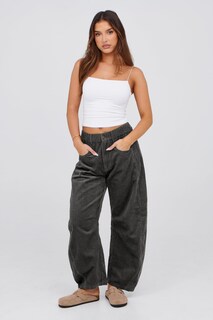 Foto 2 | Foto 2 | Pantalones Vaqueros Corduroy Barrel Liviefent Para Mujer Talle Medio Grises - Venta Internacional.