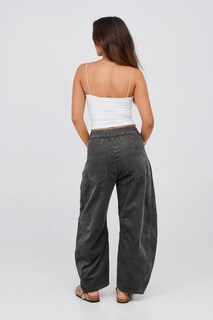 Foto 4 | Foto 4 | Pantalones Vaqueros Corduroy Barrel Liviefent Para Mujer Talle Medio Grises - Venta Internacional.
