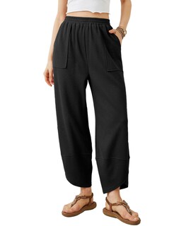 Foto 1 | Foto 1 | Pantalones Anchos Xiaoxuemeng Cintura Elástica Casual Con Bolsillos - Venta Internacional.