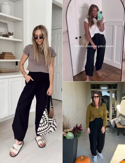 Foto 2 | Foto 2 | Pantalones Anchos Xiaoxuemeng Cintura Elástica Casual Con Bolsillos - Venta Internacional.