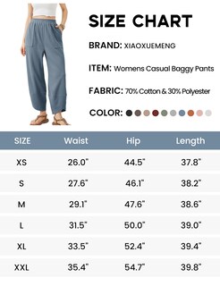 Foto 5 | Foto 5 | Pantalones Anchos Xiaoxuemeng Dustyblue Para Mujer Talla L - Venta Internacional.