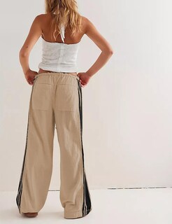 Foto 2 | Foto 2 | Pantalones Anchos Hongsui Con Cordón Y Talle Alto A Rayas Laterales - Venta Internacional.