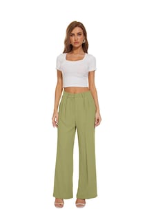 Foto 2 | Foto 2 | Pantalones Anchos Funyyzo Pantalones De Negocios De Cintura Alta Para Mujer - Venta Internacional.