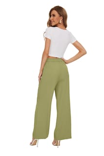 Foto 7 | Foto 7 | Pantalones Anchos Funyyzo Pantalones De Negocios De Cintura Alta Para Mujer - Venta Internacional.