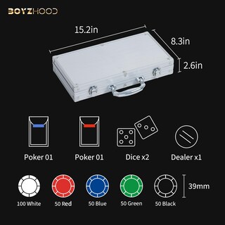 Foto 6 | Foto 6 | Set De Fichas De Póker Boyzhood 300 Unidades Con Funda De Aluminio - Venta Internacional.