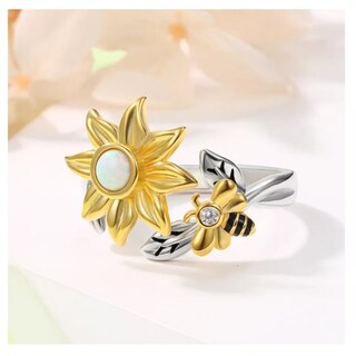 Foto 2 | Foto 2 | Anillo De Plata 925 Con Forma De Girasol Antiestrés Ajustable - Venta Internacional.