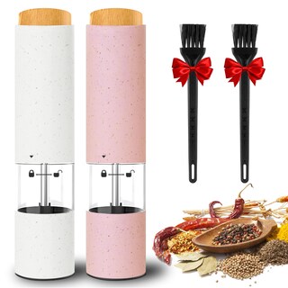 Foto 1 | Foto 1 | Set De Molinillos Eléctricos De Sal Y Pimienta Jobkim Rosa/blanco - Venta Internacional.