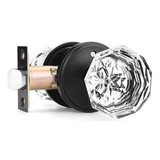 Foto 1 | Foto 1 | Perilla De Puerta De Vidrio Con Roseta Negra Plana Para Uso Privado - Venta Internacional.