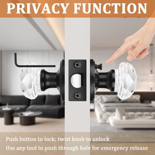 Foto 3 | Foto 3 | Perilla De Puerta De Vidrio Con Roseta Negra Plana Para Uso Privado - Venta Internacional.
