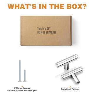 Foto 7 | Foto 7 | Pomos De Armario Probrico Euro T Bar Cromados Pulidos Paquete De 30 Unidades - Venta Internacional.