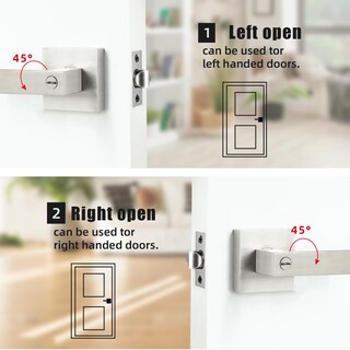 Foto 3 | Foto 3 | Cerradura De Puerta Jo.ko Palanca Cuadrada De Entrada Sin Llave Color Negro Mate - Venta Internacional.