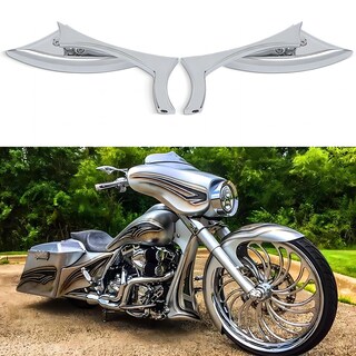 Foto 1 | Foto 1 | Espejos De Moto Con Forma De Murciélago Cromados De Buen Ajuste Para Harley - Venta Internacional.
