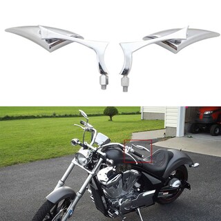 Foto 1 | Foto 1 | Espejos Retrovisores Para Motocicleta  Cromados  8 Mm/10 Mm  Estilo Blade - Venta Internacional.