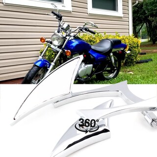Foto 3 | Foto 3 | Espejos Retrovisores Para Motocicleta  Cromados  8 Mm/10 Mm  Estilo Blade - Venta Internacional.