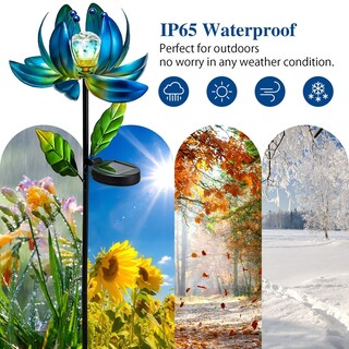 Foto 6 | Foto 6 | Luces Solares De Jardín Aiiny En Forma De Flor De Metal Con Bola Led - Venta Internacional.
