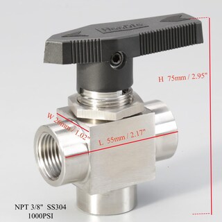 Foto 3 | Foto 3 | Válvula De Bola Yaco Industry 3 Vías 3/8 Npt Puerto L 5 Mm Reduce - Venta Internacional.