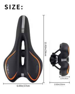 Foto 2 | Foto 2 | Sillín De Bicicleta Msdada Gel Para Hombre Y Mujer  Impermeable  Naranja - Venta Internacional.