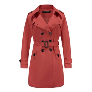 Foto 1 | Foto 1 | Gabardina Nanjun Chaqueta Clásica Con Solapa Para Mujer Color Burdeos - Venta Internacional.