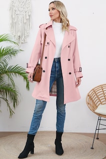 Foto 4 | Foto 4 | Gabardina Betusline Para Mujer Doble Botonadura A Prueba De Viento 2xl - Venta Internacional.