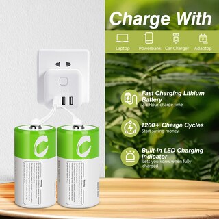 Foto 2 | Foto 2 | Pilas Recargables Tipo C Letoom 5000 Mah 1 5 V Paquete De 8 Con Usb - Venta Internacional.