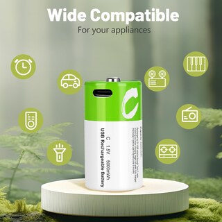 Foto 5 | Foto 5 | Pilas Recargables Tipo C Letoom 5000 Mah 1 5 V Paquete De 8 Con Usb - Venta Internacional.