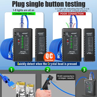 Foto 4 | Foto 4 | Comprobador De Cables De Red Zhouce Nf-468cs Rj45/rj11/cat5/cat6/cat5e/cat6a/cat7 - Venta Internacional.