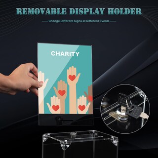 Foto 3 | Foto 3 | Caja De Donación Kyodoled De Acrílico Con Ranura Cierre Y Soporte Para Letreros 6 7 X 5 23 X 8 - Venta Internacional.