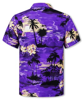 Foto 3 | Foto 3 | Camisa Hawaiana Cromoncent Para Hombre Manga Corta Color Morado - Venta Internacional.