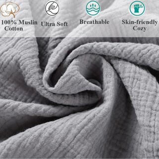 Foto 4 | Foto 4 | Paquete De 2 Sábanas De Muselina De Algodón Fadacudan Color Gris Y Rosa - Venta Internacional.