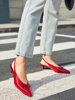 Foto 3 | Foto 3 | Zapatos Coutgo Para Mujer Destalonados Con Forma De Gatito Tacones Bajos Color Rojo Talla 8 - Venta Internacional.