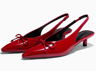 Foto 5 | Foto 5 | Zapatos Coutgo Para Mujer Destalonados Con Forma De Gatito Tacones Bajos Color Rojo Talla 8 - Venta Internacional.