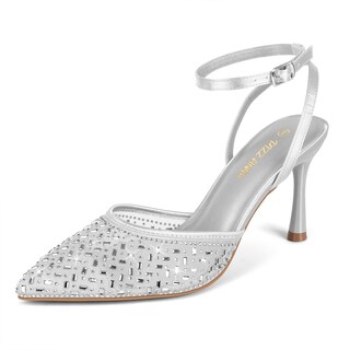 Foto 1 | Foto 1 | Zapatos De Tacón Alto Pizz Annu Cienna Para Mujer Plateados Talla 9 - Venta Internacional.