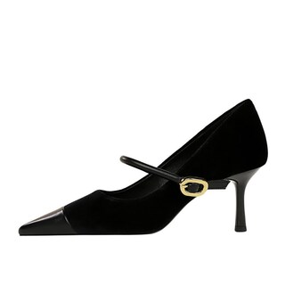 Foto 6 | Foto 6 | Tacones De Tacón Baobeijiadao Para Mujer Tacones De Aguja Sin Cordones Negros - Venta Internacional.
