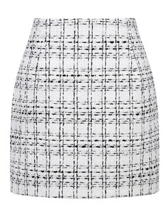 Foto 1 | Foto 1 | Minifalda Idealsanxun De Tweed De Lana Blanca Para Mujer - Venta Internacional.