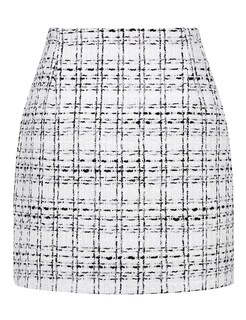 Foto 2 | Foto 2 | Minifalda Idealsanxun De Tweed De Lana Blanca Para Mujer - Venta Internacional.