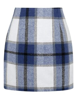 Foto 2 | Foto 2 | Falda Idealsanxun Bodycon De Cintura Alta De Lana A Cuadros Para Mujer - Venta Internacional.