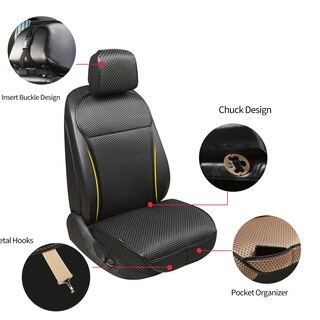Foto 3 | Foto 3 | Funda Para Asiento De Coche Automática Nueva Lujosa Transpirable Universal Negra - Venta Internacional.
