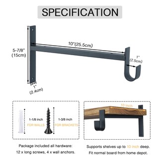 Foto 4 | Foto 4 | Soporte De Estante Con Soporte Para Barras Paquete De 2 Unidades Ovov 25 Cm Negro - Venta Internacional.