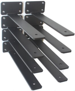 Foto 1 | Foto 1 | Soporte De Estante En L Mhmydz De 10 Cm Hierro Negro Resistente 100 Libras - Venta Internacional.