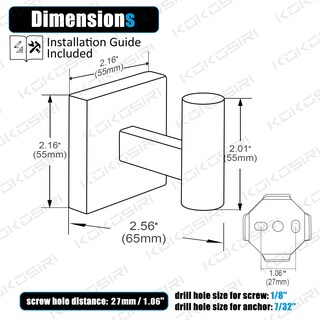 Foto 2 | Foto 2 | Robe Hook Kokosiri Gancho Para Toallas De Baño Y Abrigos Paquete De 3 Cromado - Venta Internacional.