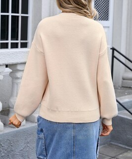 Foto 6 | Foto 6 | Jersey Sumleno Para Mujer Casual Otoño-invierno Color Beige Talla Xl - Venta Internacional.